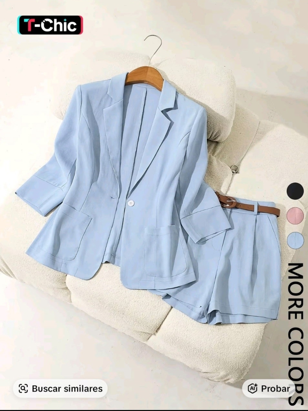chic Pink Tailored Blazer & Shorts Set - Women's Suit